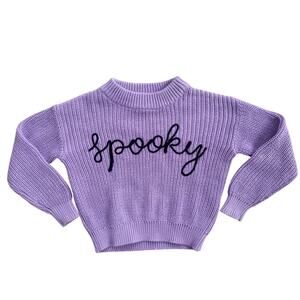 Old Navy Toddler Embroidered Purple Spooky Sweater Size 5T